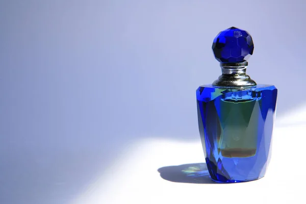 Perfume Bottle Blue Background — Stock Photo, Image