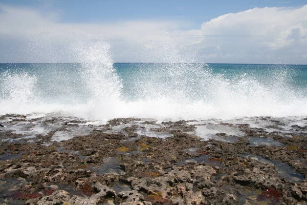 Moře Kubě Vysoké Vlny — Stock fotografie
