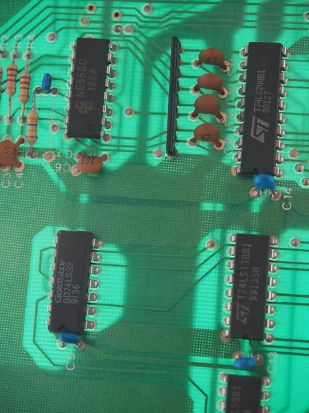 Computermicroschakelingen Elektronische Achtergrond — Stockfoto