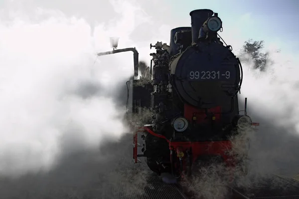 鉄道の蒸気機関車 — ストック写真