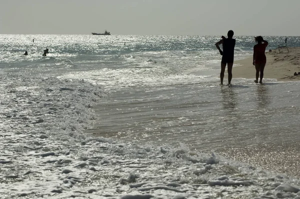 Strand Wandeling Door Zee — Stockfoto