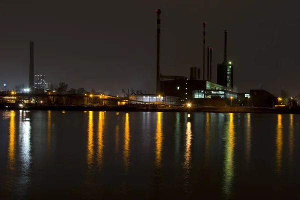 Stahlwerk Linz Bei Nacht — Stockfoto