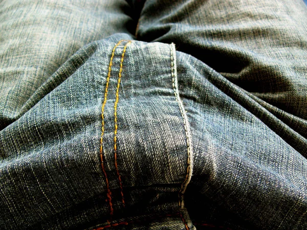 蓝色牛仔的牛仔裤口袋 — 图库照片