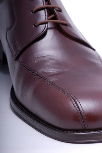 Шкіряне Чоловіче Взуття Ізольоване Білому — стокове фото