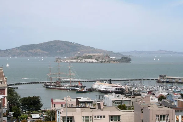Baai San Francisco Met Alcatraz — Stockfoto