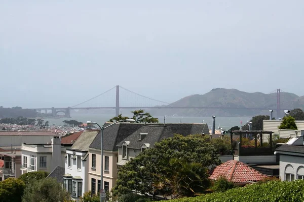 Bay San Francisco Con Cancello Oro — Foto Stock