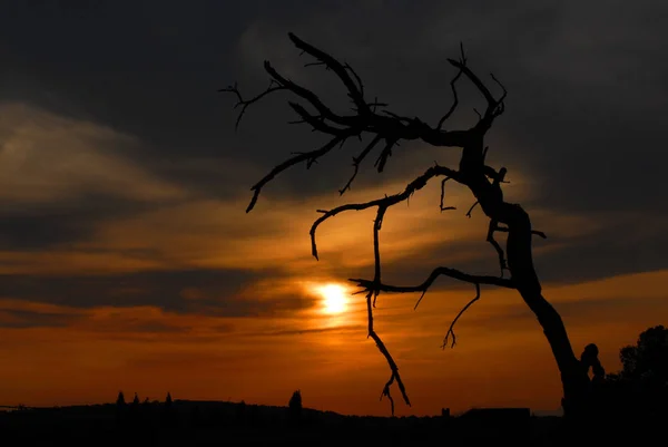 Atmosférický Západ Slunce Nad Mořem — Stock fotografie