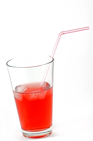 Glass Red Juice White Background — Stock Photo, Image