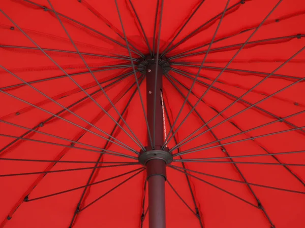 Közelkép Piros Színű Strand Esernyő — Stock Fotó