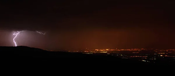 Relâmpago Céu Noturno — Fotografia de Stock