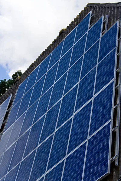 Solární Panely Fotovoltaická Elektřina — Stock fotografie