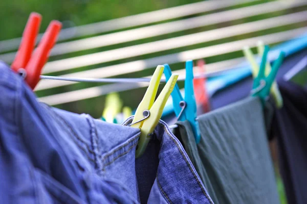 Pinzas Ropa Equipo Ropa Para Tareas Domésticas —  Fotos de Stock