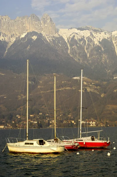 Otoño Lago Annecy Francia —  Fotos de Stock