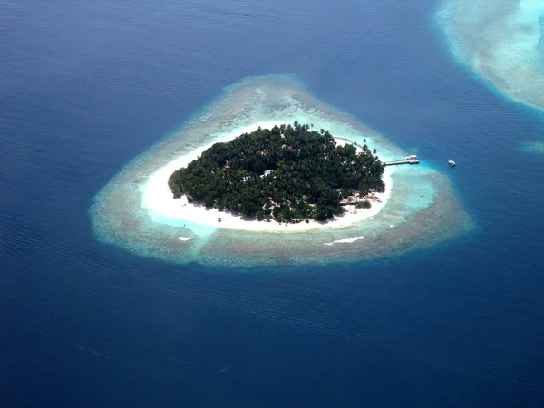 Kleine Malediven Insel Aus Dem Wasserflugzeug — Stockfoto