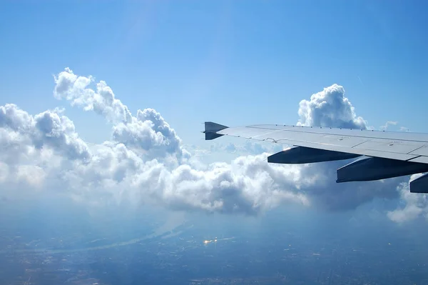 Asa Aeronave Céu Avião — Fotografia de Stock