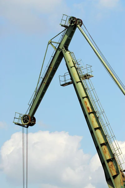 Vue Panoramique Des Grues Lourdes Industrielles — Photo