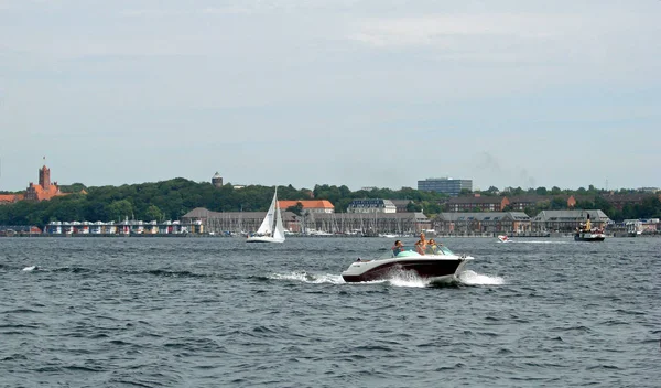 Barco Deportivo Puerto Flensburg — Foto de Stock