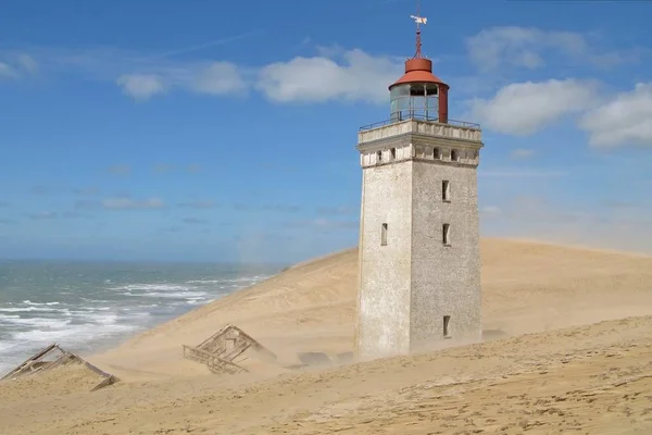 Gigante Duna Rubjerg Knude Con Faro — Foto de Stock