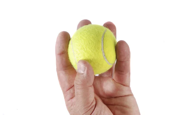 Hand Med Tennisboll — Stockfoto