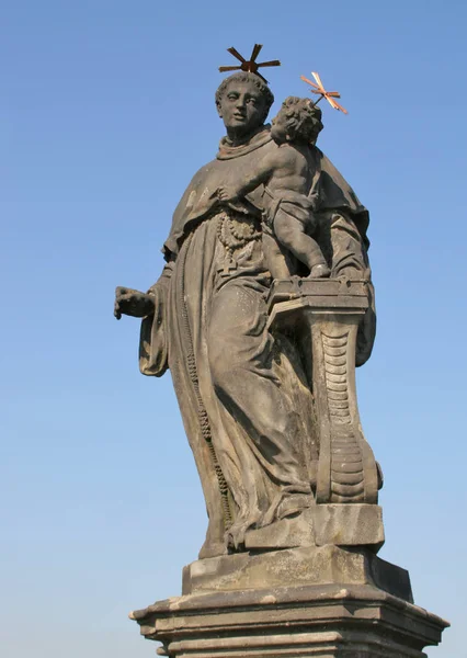 Francis Borgia Chrání Před Zemětřesením Socha Karlově Mostě Praze — Stock fotografie