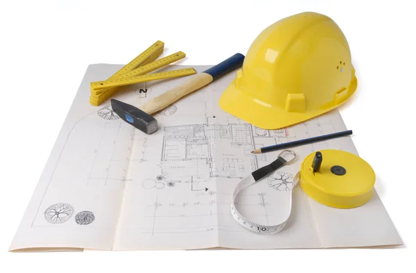 Planning Phase Architectural Tools — Stock Photo, Image