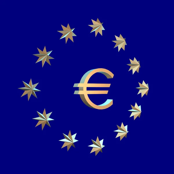 ヨーロッパの旗とユーロ記号 — ストック写真