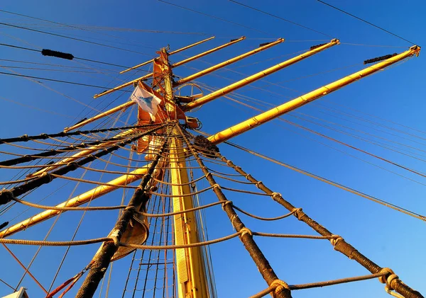 Vista Panorámica Los Detalles Del Barco Vela — Foto de Stock