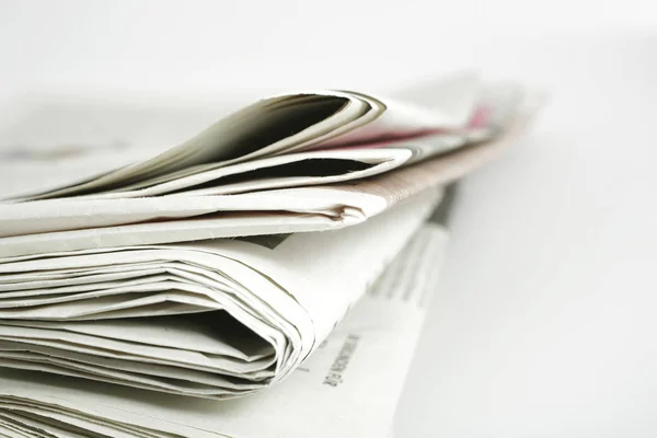 Stack Newspapers Isolated White — Stock Photo, Image