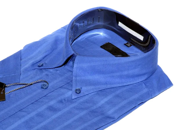 Blauw Shirt Geïsoleerd Wit — Stockfoto