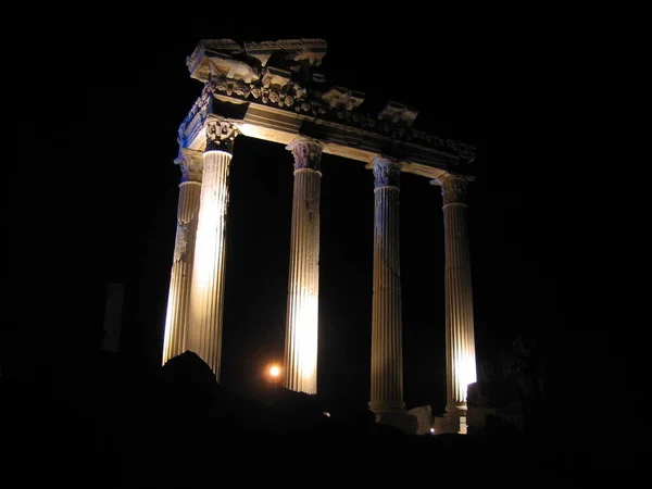 Lado Templo Por Noche — Foto de Stock