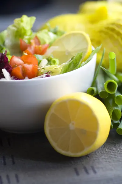 Närbild God Färsk Sallad — Stockfoto