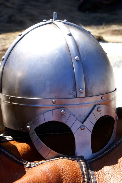Hełm Zbroi Średniowiecznego Rycerza — Zdjęcie stockowe