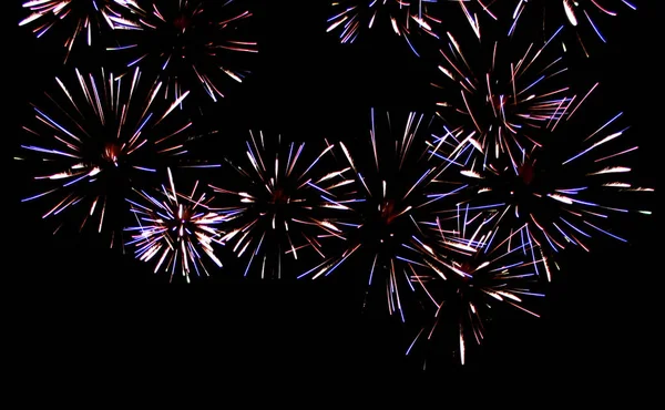 Scintillanti Fuochi Artificio Colorati Cielo — Foto Stock