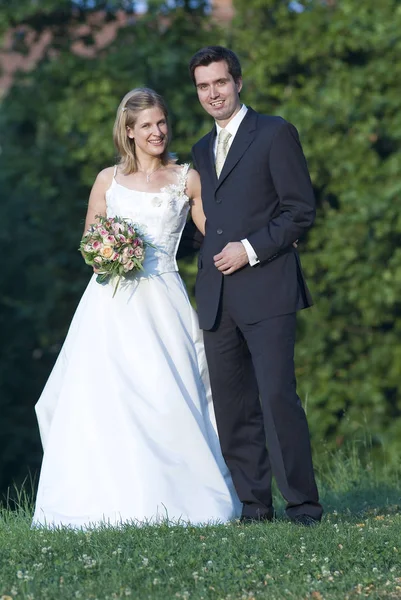 Bride Groom Woman Wedding Dress Man Suit Royalty Free Stock Photos