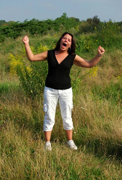 Portret Van Schoonheid Jonge Vrouw — Stockfoto