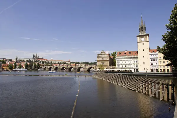 Moldva Folyó Partján Prága — Stock Fotó