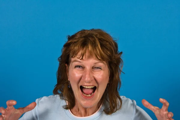 Angry Woman Screaming Face — Stock Photo, Image