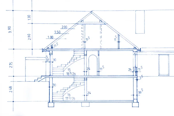 Architectural Plan Building — Stock Photo, Image