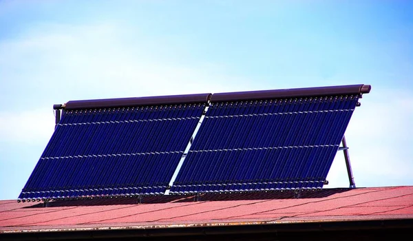 Energia Solare Impianto Fotovoltaico Energia Solare Elettrica — Foto Stock