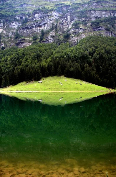 Lago Montagna Natura Foto Viaggio — Foto Stock