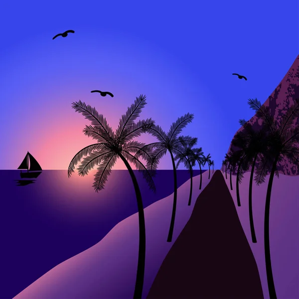 Hermosa Noche Verano Playa — Foto de Stock