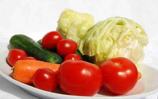 Campuran Wortel Sayuran Dan Tomat Kubis — Stok Foto