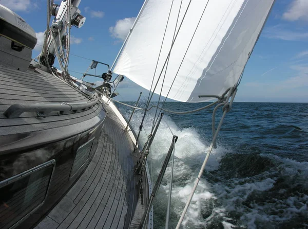 Vista Panorâmica Dos Detalhes Barco Vela — Fotografia de Stock