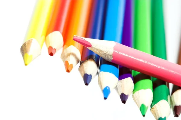 Lápices Colores Equipo Arte Artesanía —  Fotos de Stock