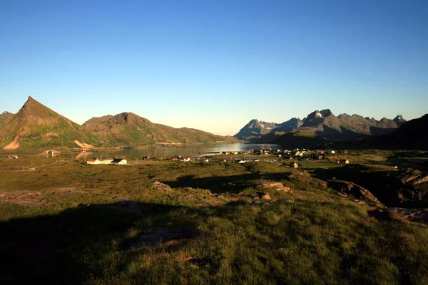 关于自然景观背景的Lofoten — 图库照片