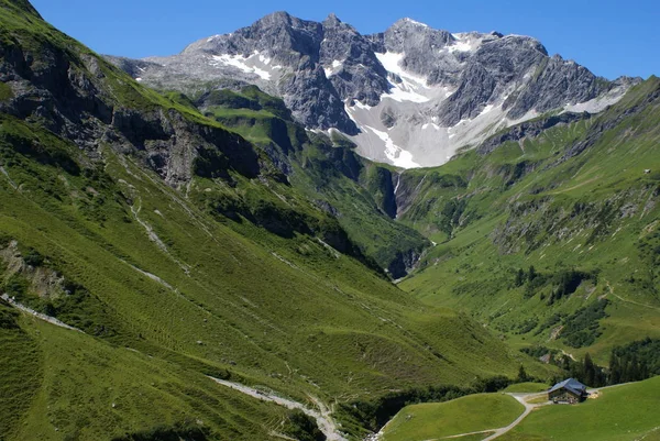 Alpine Panorama Montanhas Austríacas — Fotografia de Stock