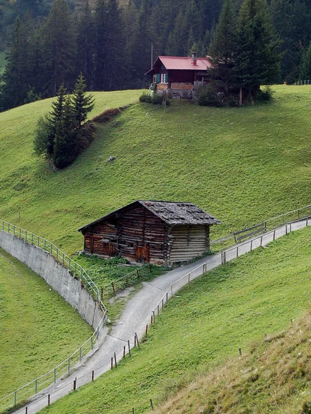 Alpská Chata Bernském Oberlandu Švýcarsku — Stock fotografie