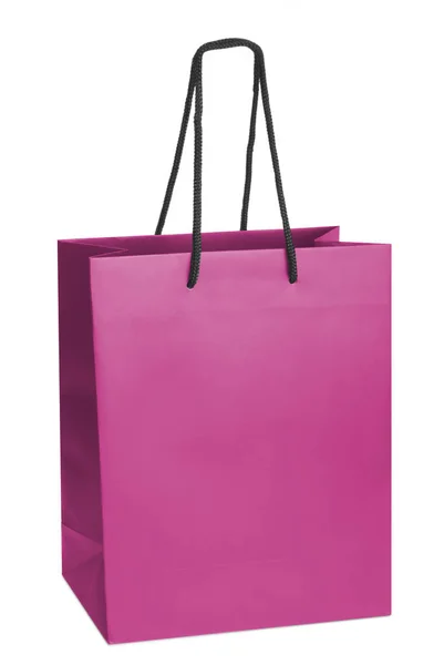 Saco Compras Rosa Isolado Fundo Branco — Fotografia de Stock