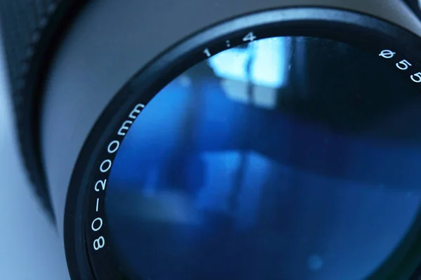Fechar Uma Câmera Digital Azul — Fotografia de Stock