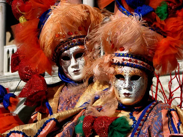 Masques Vénitiens Pour Fête Carnaval — Photo